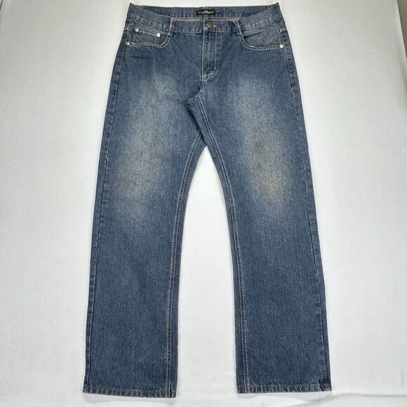 Loose Thread Quality Denim Jeans Mens 36x32 Straight Leg Medium Wash 2014 - Picture 1 of 16